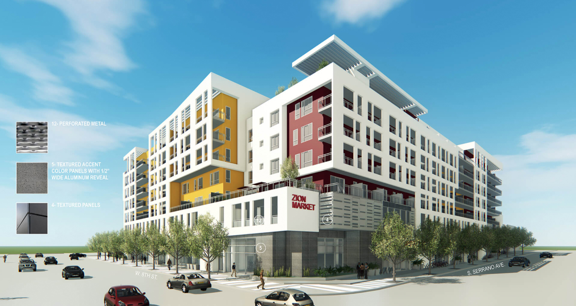 750 South Oxford Avenue. Rendering by Nadel Architects.