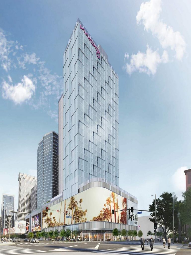 Moxy And AC Hotel Tower Completed In Downtown Los Angeles   Moxy Hotel Rendering 768x1022 