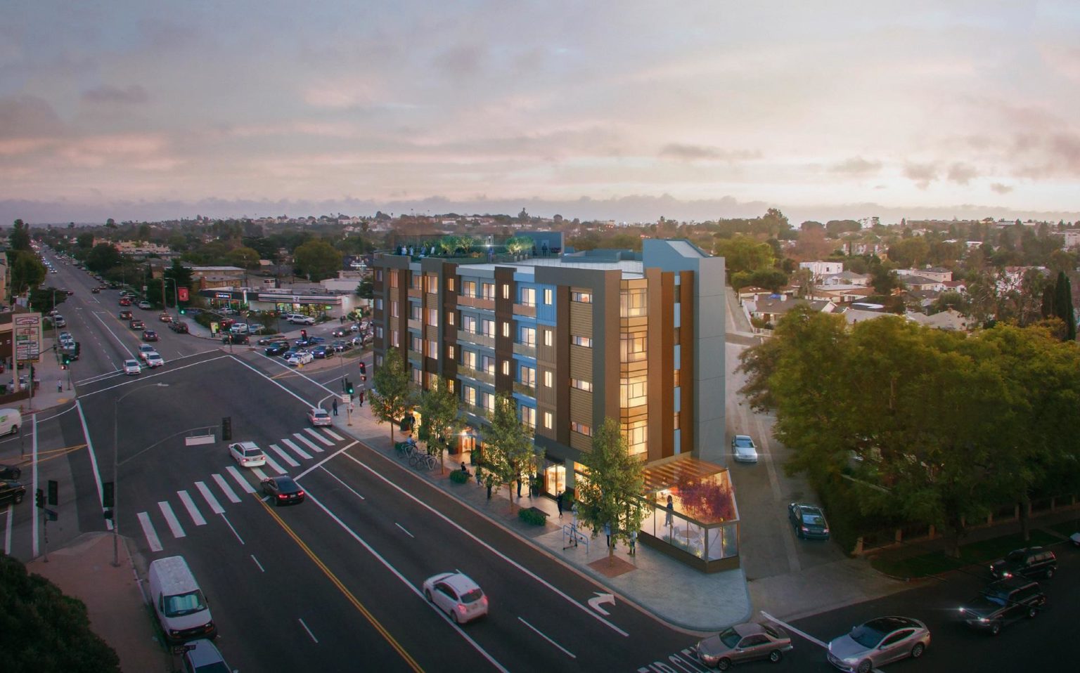 Apartment Building Rises At 11701 Gateway Boulevard In Sawtelle, Los