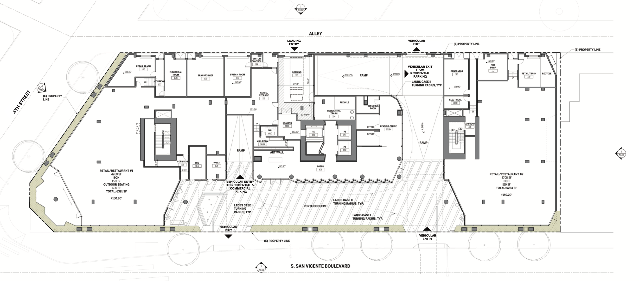 432 South San Vicente Boulevard Ground Floor Plan