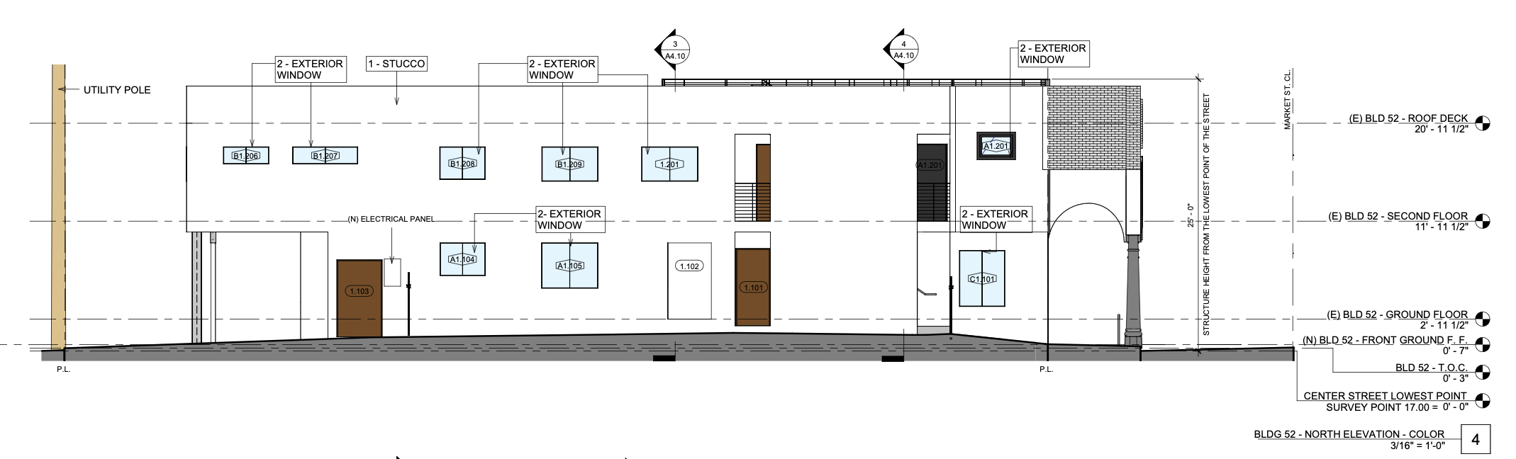 1-4 East Market Street North Elevation