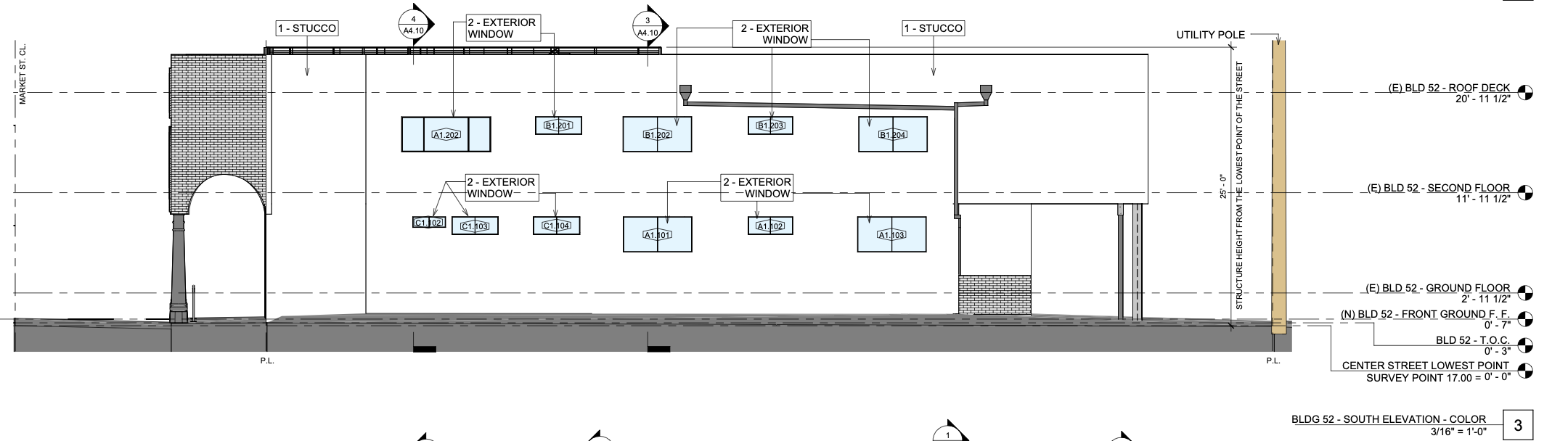1-4 East Market Street South Elevation