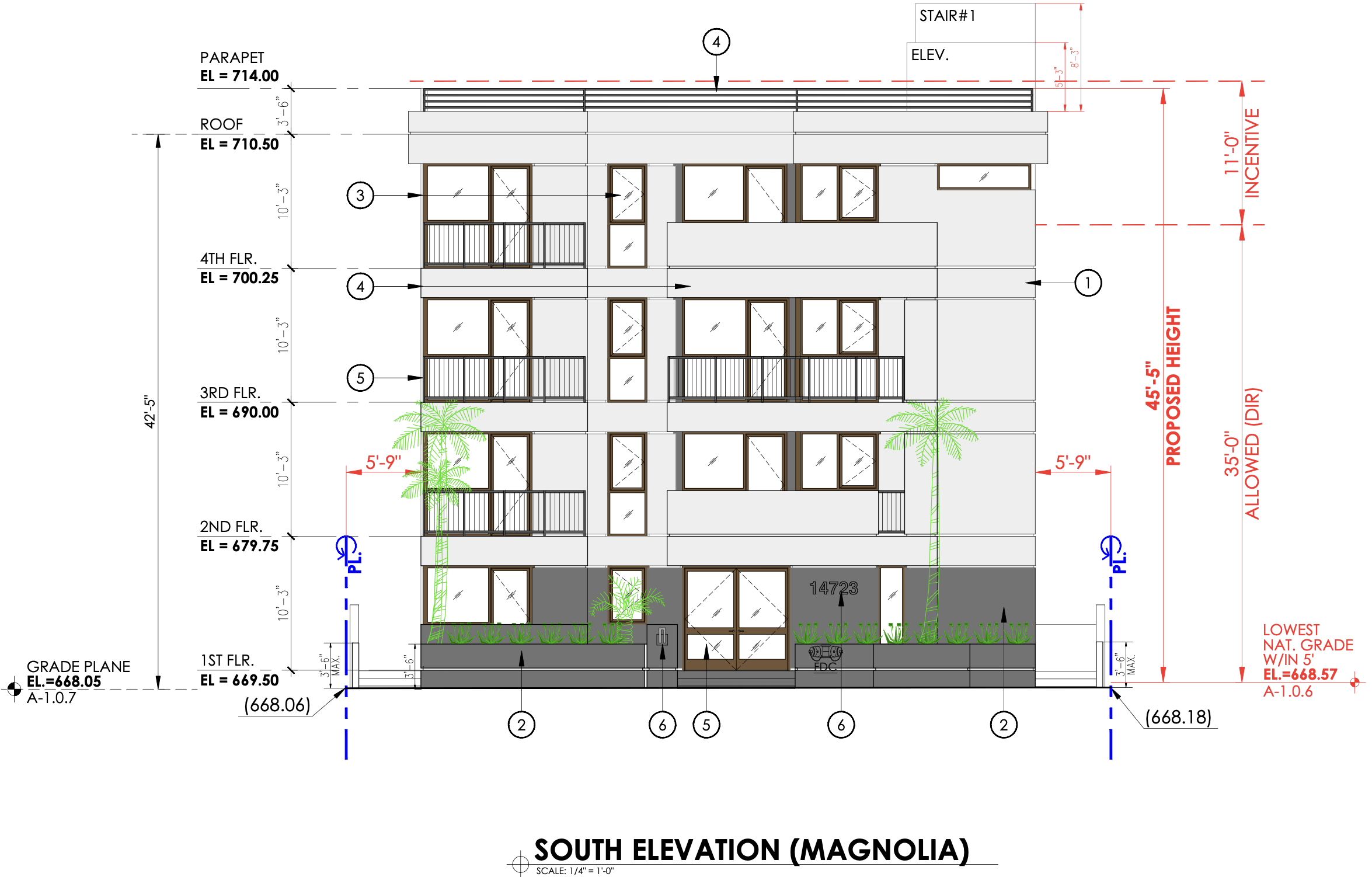 14723 West Magnolia Boulevard South Elevation