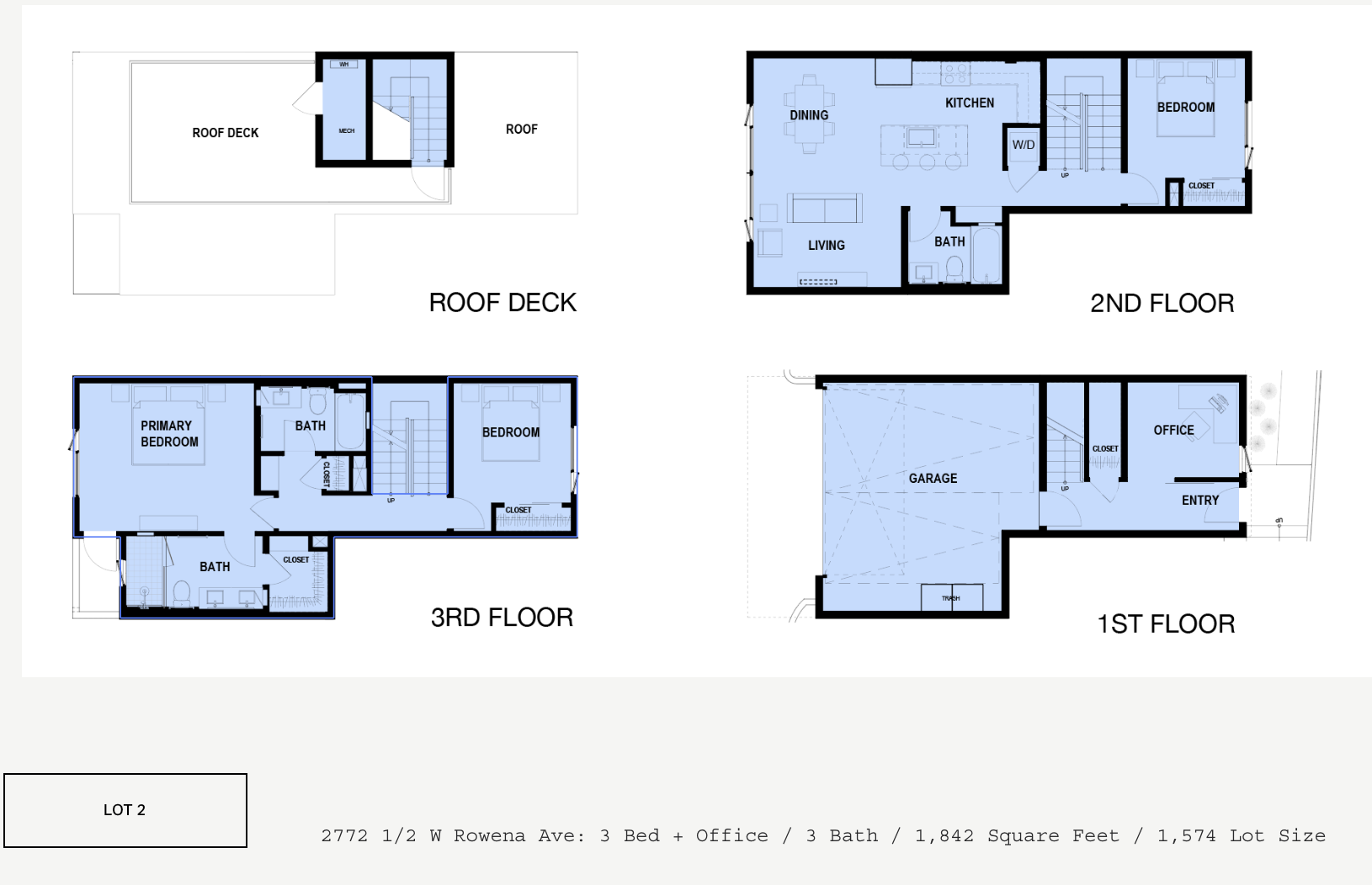 2772 Rowena Avenue Floor Plans Lot 2