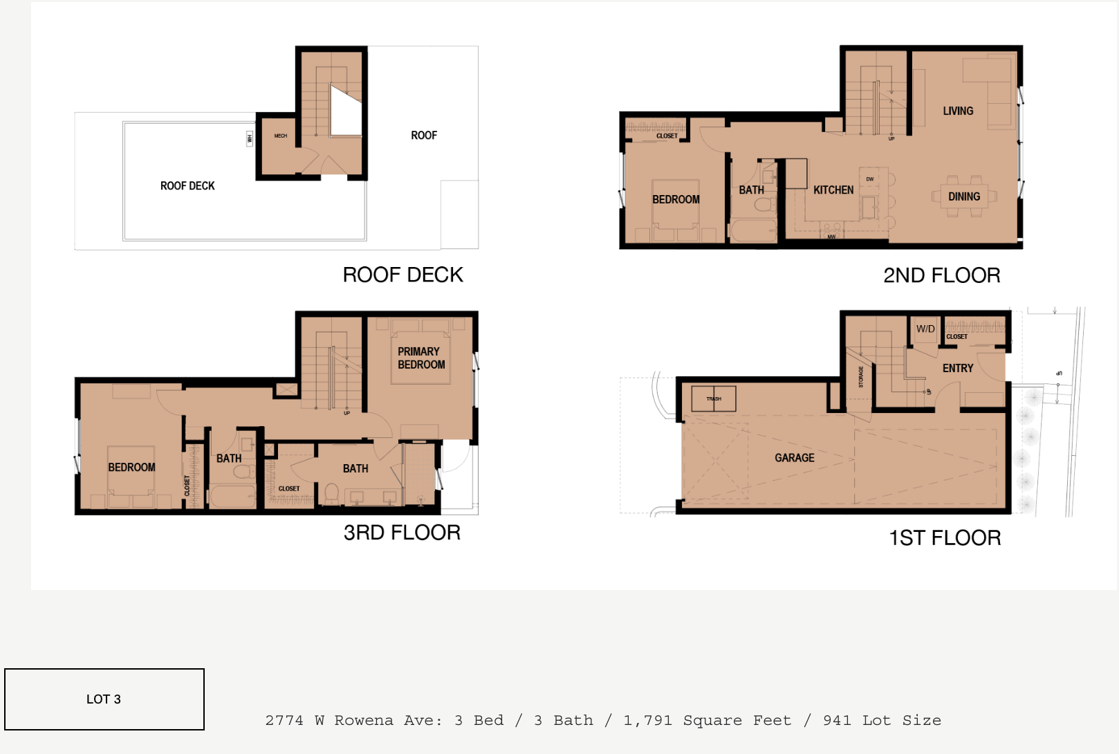 2772 Rowena Avenue Floor Plans Lot 3
