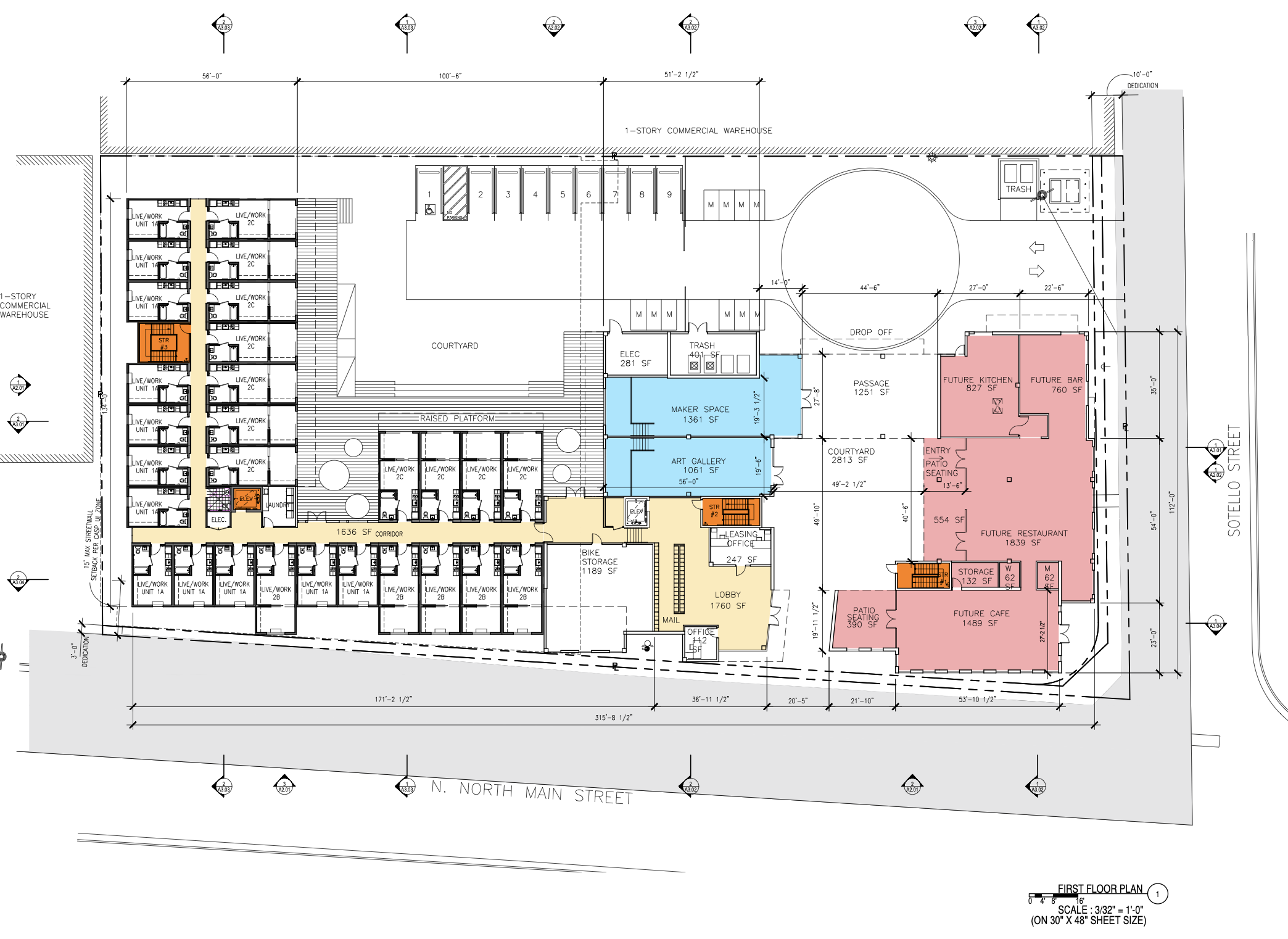 1435-1465 North Main Street First Floor Plan