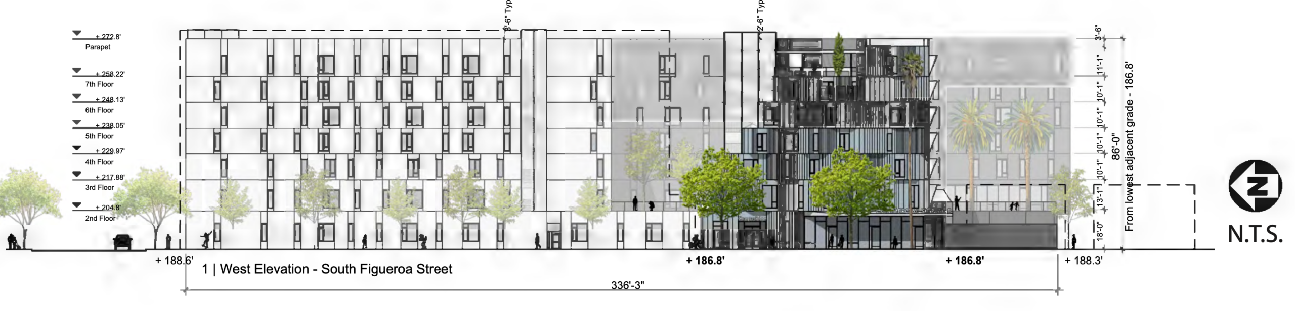 3822 South Figueroa Street West Elevation