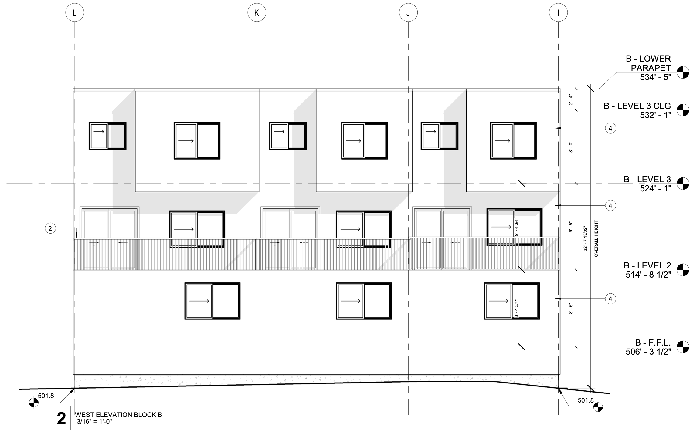 1467 West Ridge Way West Elevation Block B