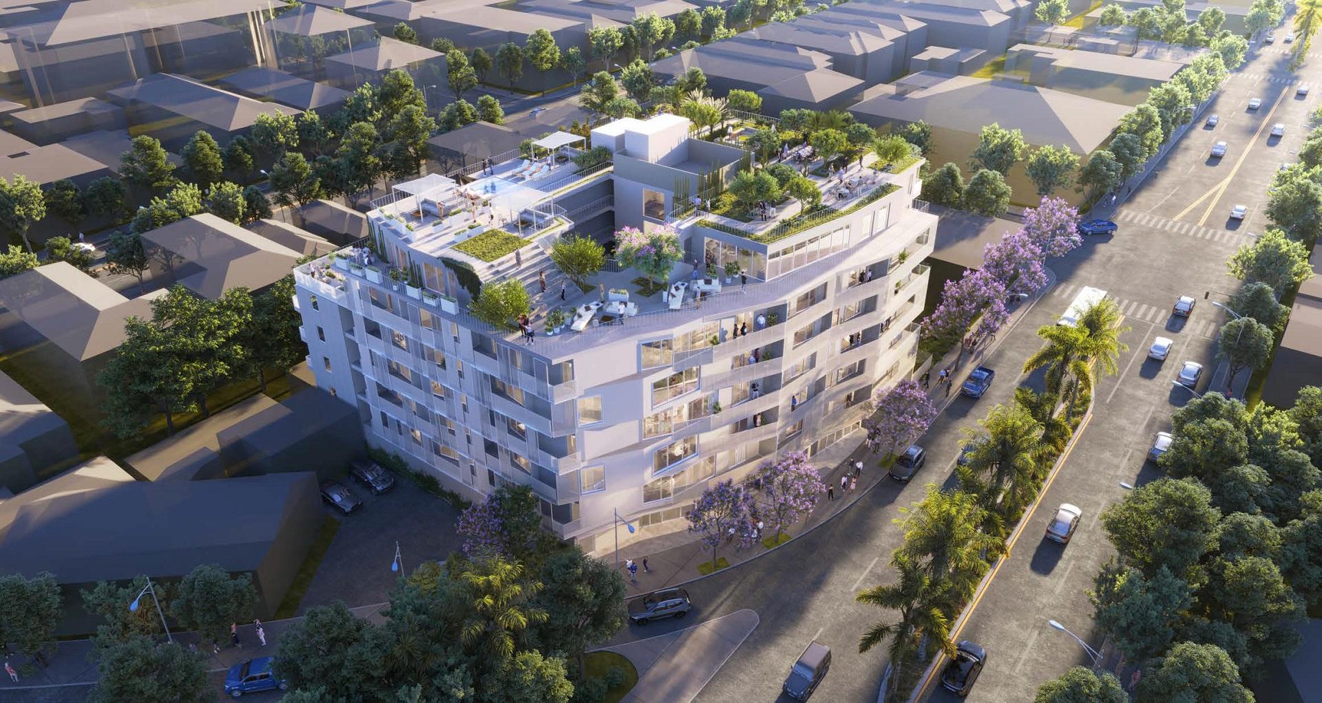 8025 Santa Monica Boulevard Aerial View